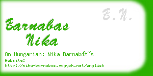 barnabas nika business card